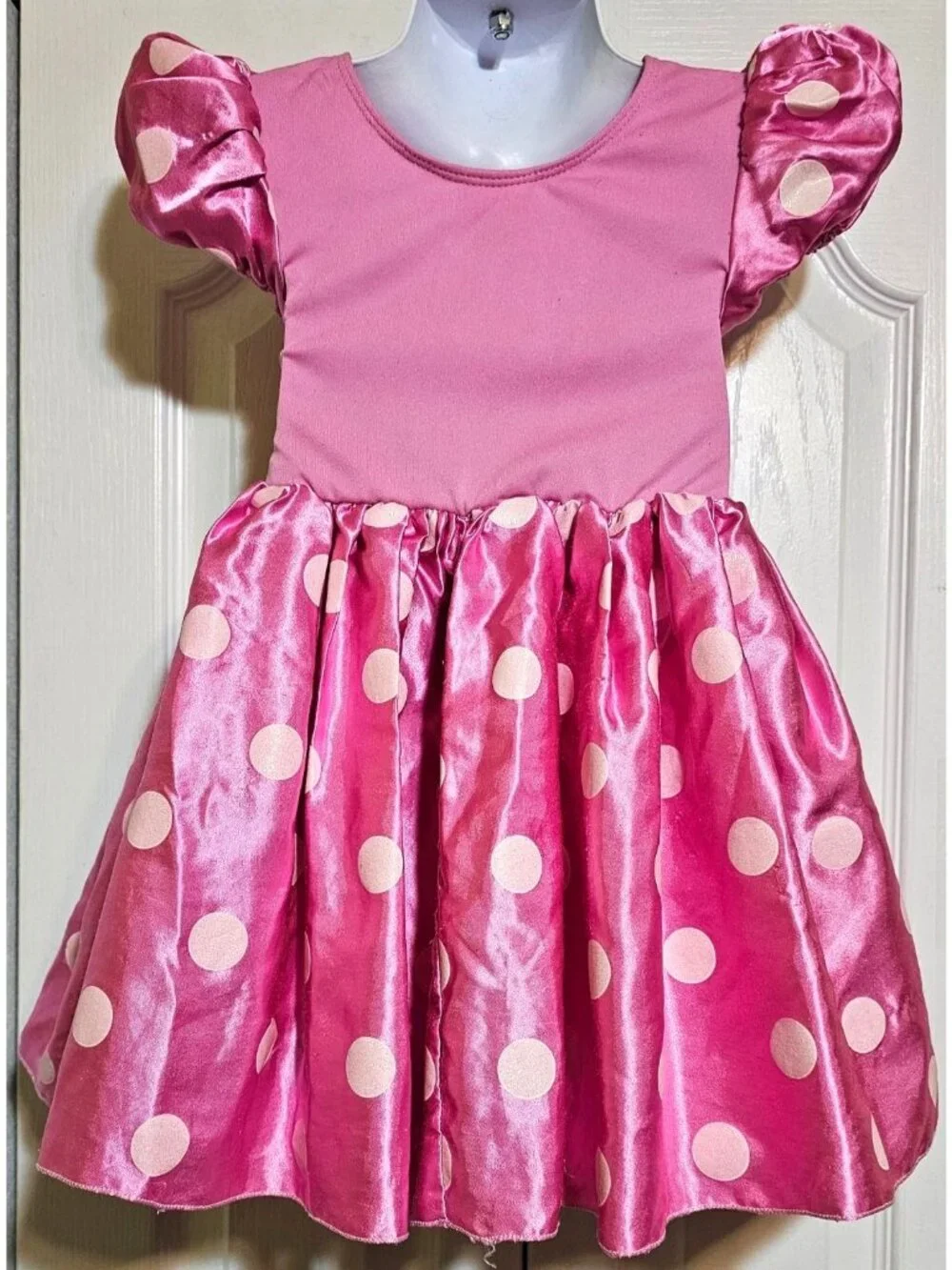 Disney Store Minnie Mouse Pink Polka Dot Costume Toddler Girls 2 Dress Ears READ - Picture 5 of 8